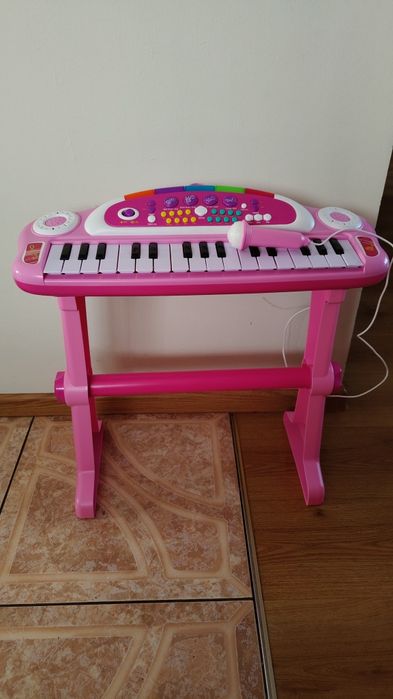 Pianinko Simba różowe z mikrofonem keyboard SPRAWNE