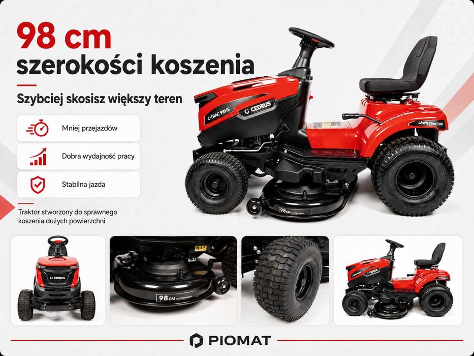 Cedrus C-TRAC-98HS Traktorek Hydrostat boczny wyrzut 3 lata gwarancji