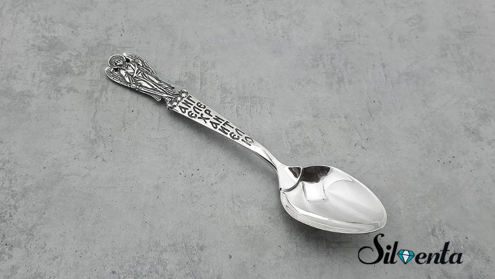 Срібна ложка кавова. Ложечка срібло 925. Подарунок на хрестини