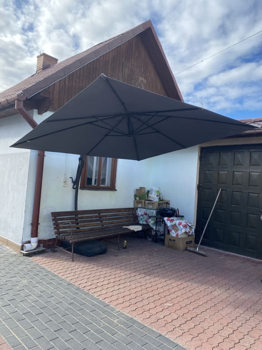 Parasol ogrodowy Szary Duży 3x4m