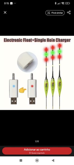 Boia pesca led recarregável