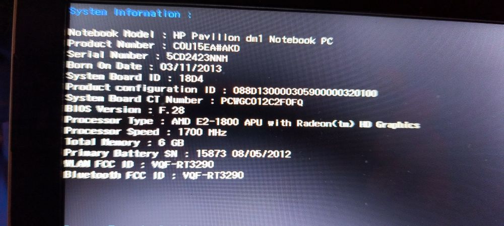 Notebook HP pavilion dm1