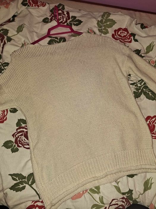 Sweter ażurowy ecru vero moda