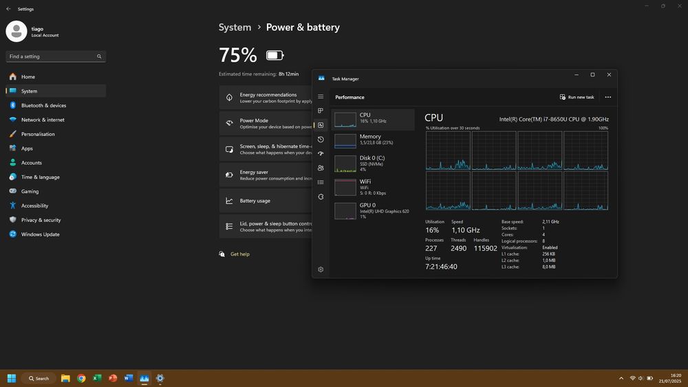 Portátil Lenovo T480s i7