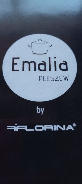 Garnek Emaliowany Floriana z pokrywką szklaną. Zestaw 4szt.