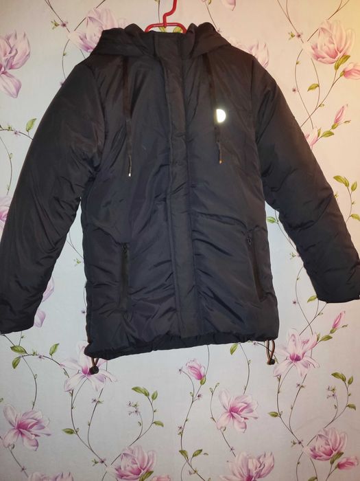 Куртка дитяча зимова чорна на зріст 164 см
