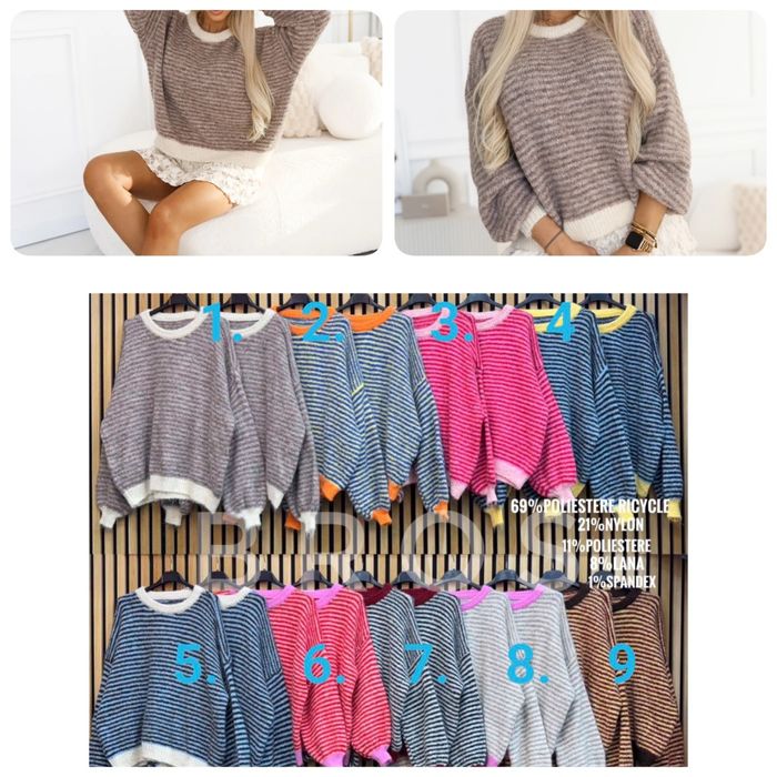 Sweter w paski,big size