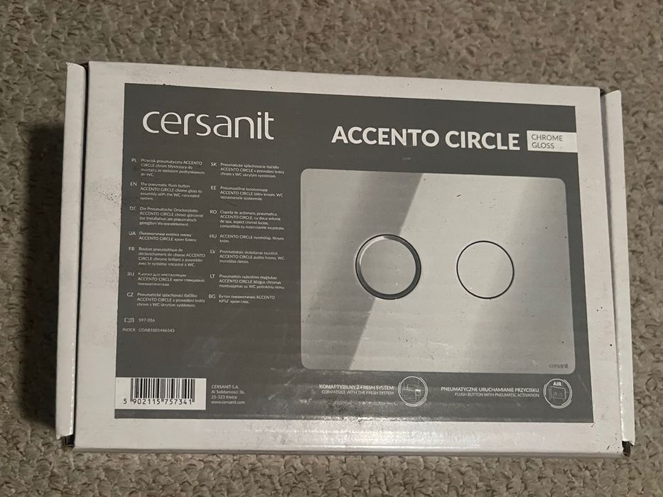 Przycisk pneumatyczny do spłuczki Cersanit Accento Circle chrome gloss
