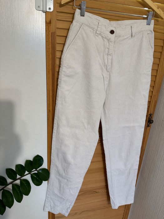 Вельветові штани на високій посадці