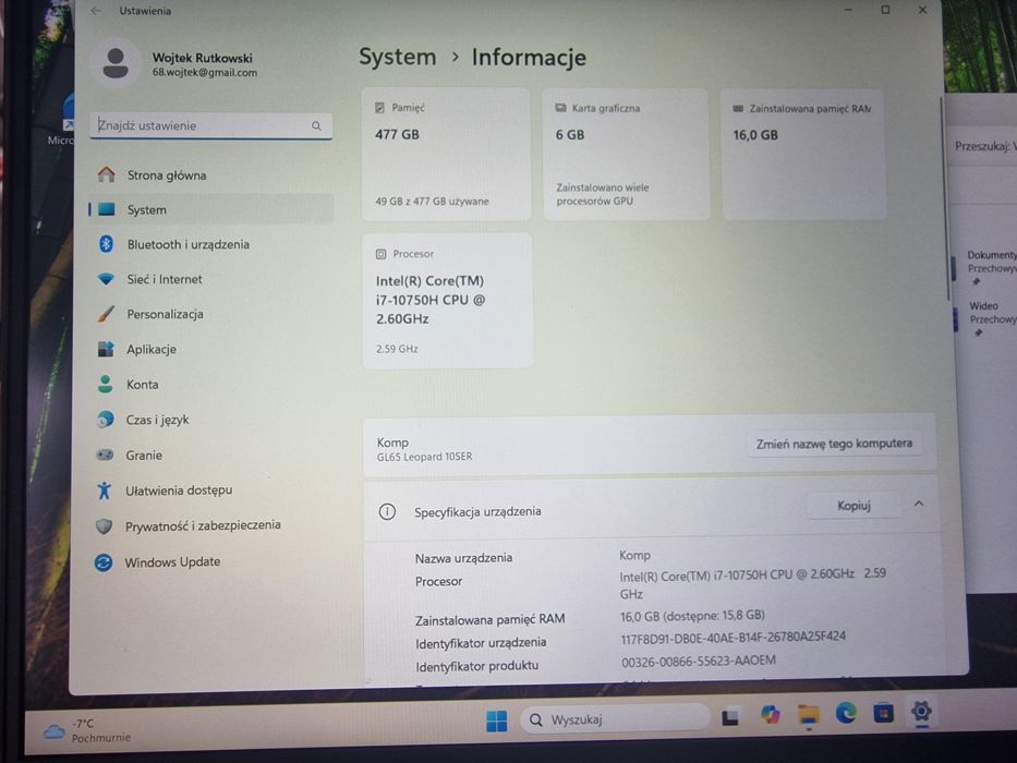 Laptop msi gamingowy