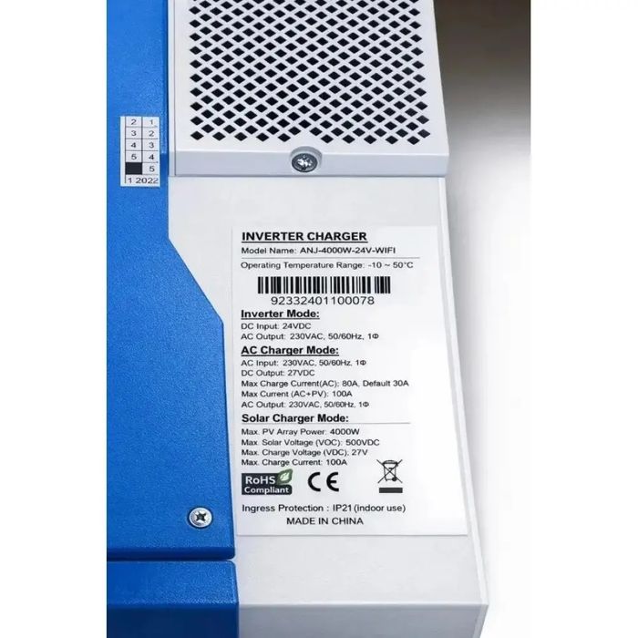 Комплект резервного живлення 4,2 кВт LiFePO4 — Anenji Wi-Fi + 2× Ameisentech A121 12.8V 100Ah