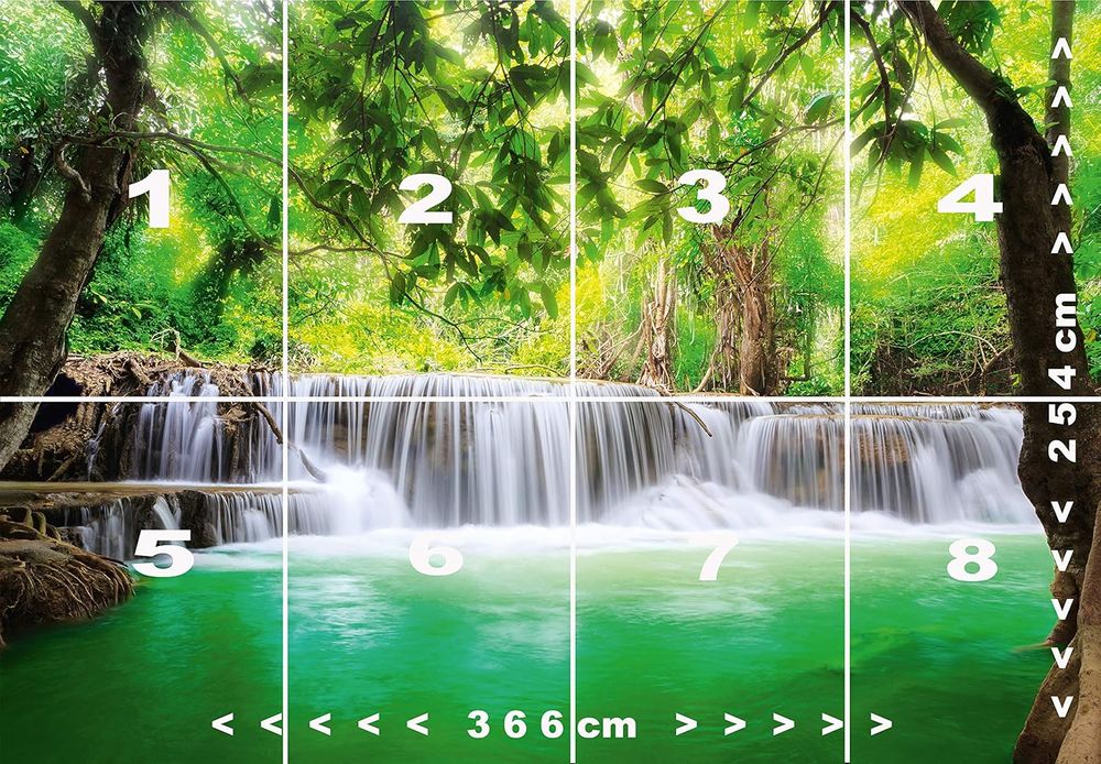 Fototapeta wodospad 3D 366 x 254 cm tym klej