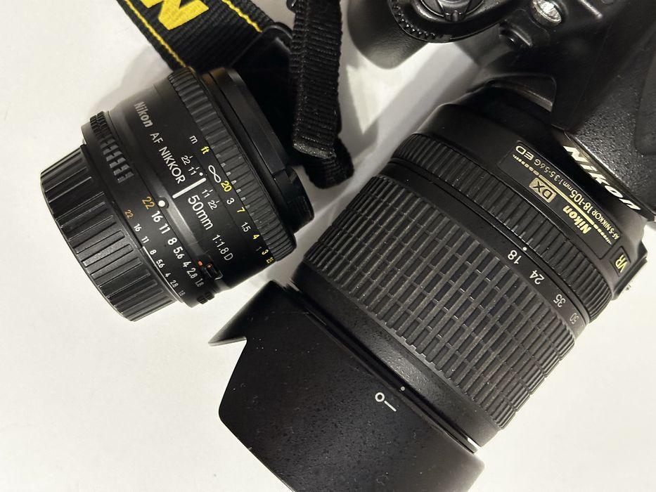 Фотоапарат Nikon D90+ Nikkor 18–105mm + Nikkor 50mm + усе що на фото