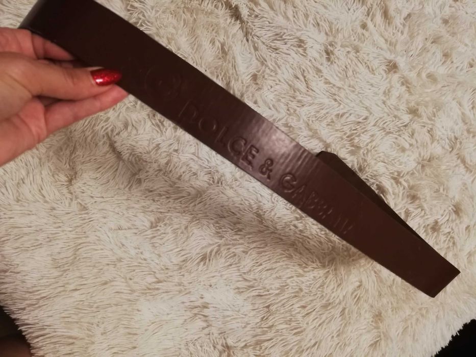 pasek skórzany Dolce&Gabbana brązowy 90 cm 100 cm