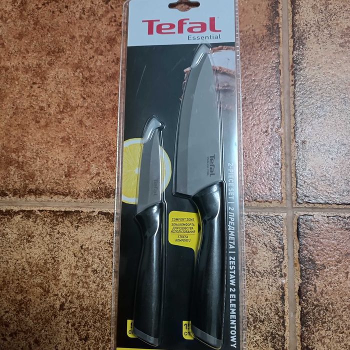 NOWY Markowy Kom TEFAL Patelnia 24 Cm INDUKCJA + Kom Noży OKAZJA