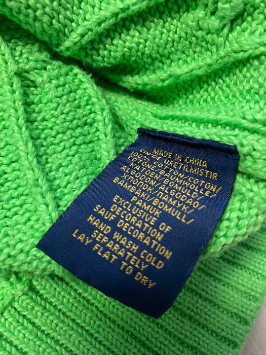 RALPH LAUREN r.M oryginalny sweterek bawełniany warkocz