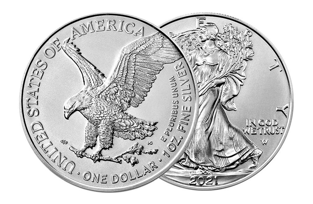 Moedas de prata de 1 onça