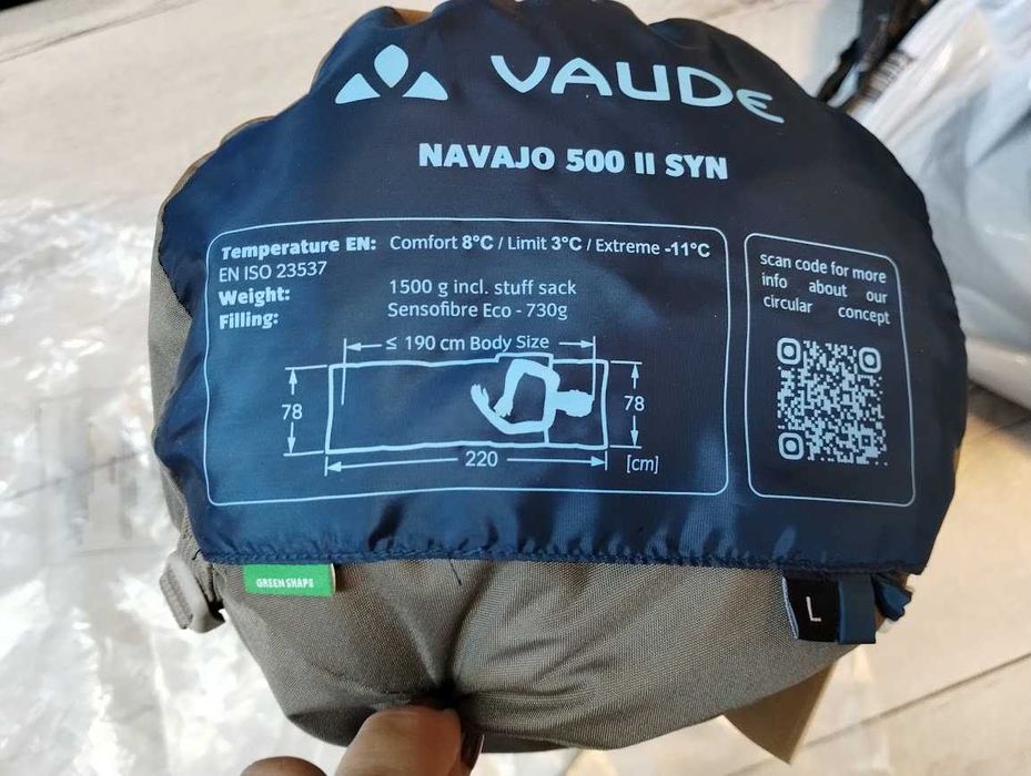 Vaude Navajo 500 II śpiwór unisex z włókien syntetycznych  220 x 78 cm