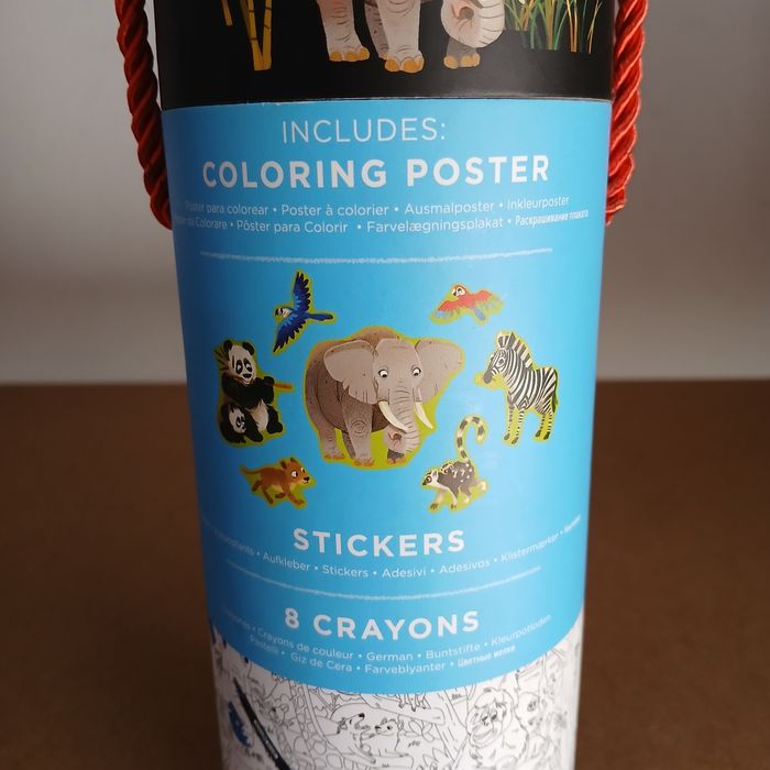 Kit de Poster para Colorir com 8 lápis cera + Auto