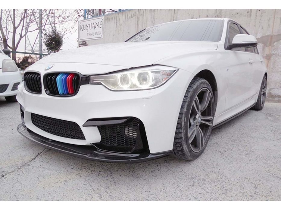 BMW 3 серія F30/F31 2012-2019 рр. Накладка на передній бампер DPT Lip V-1 (Для M3, чорний глянець)