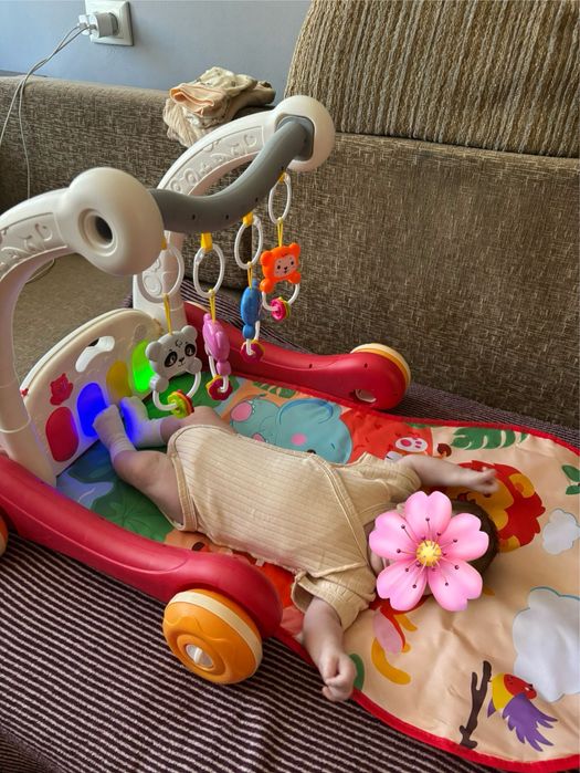 Ігровий розвиваючий музичний килимок для немовляти  2в 1