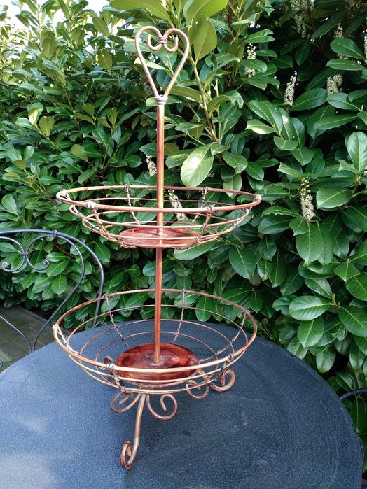 stojak na owoce, metalowy, vintage