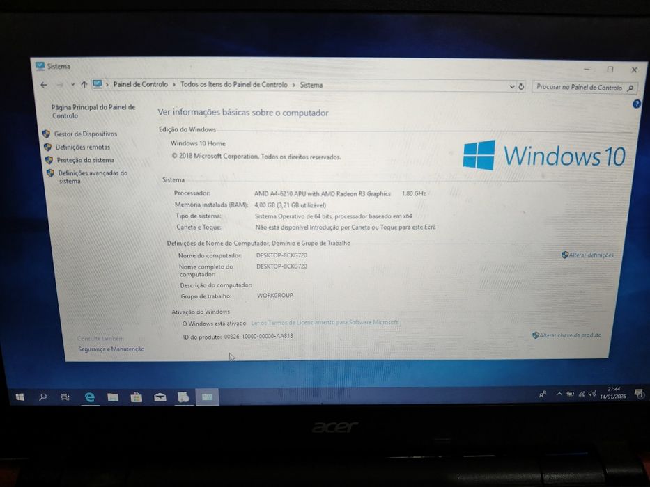 Portátil Acer vermelho bem estimado como novo