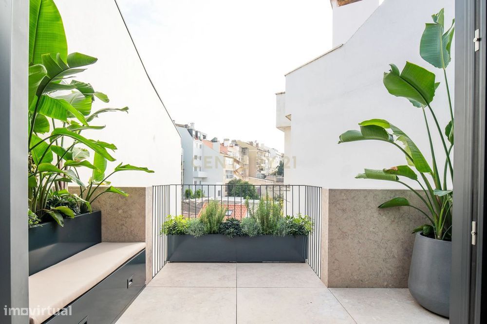 T2 Penthouse  Terraço e Varanda The Artt Lisbon Boutique Apartments