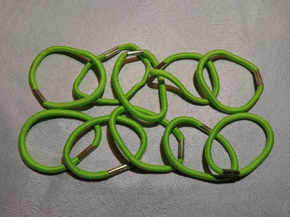 Zielone gumki do włosów - 10szt