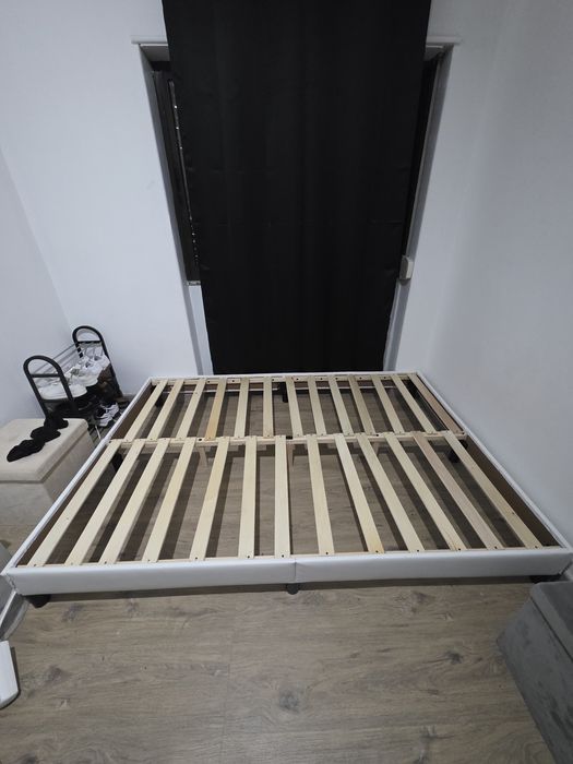 Estrutura de cama  branco couro (140 × 200) cm
