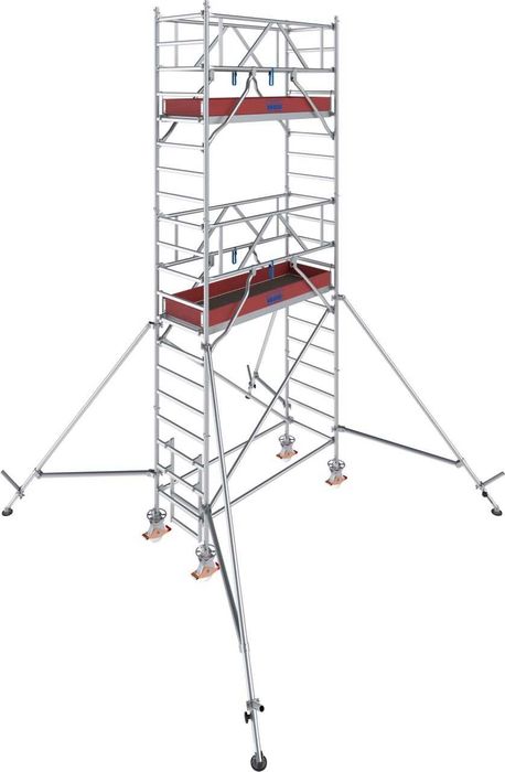 Rusztowanie jezdne KRAUSE STABILO 1000 - 2,0 x 0,75 wysokośc robocza 6,30 m lekkie aluminiowe, rusztowanie przejezdne, okazja, tanio