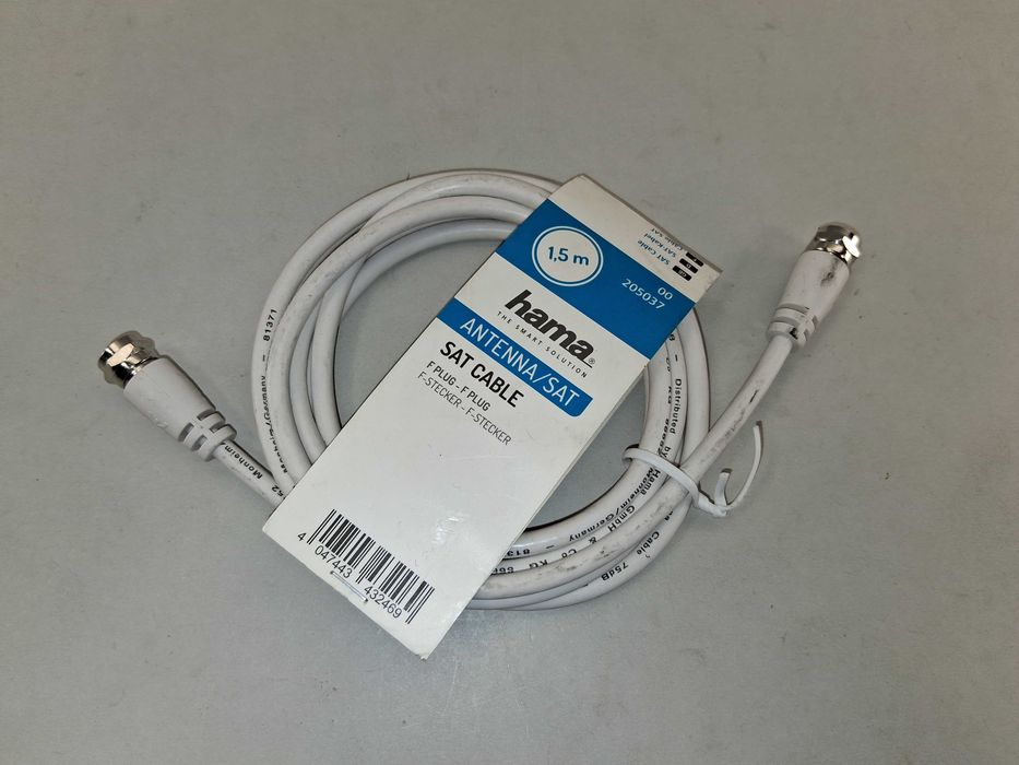 N135 Hama Antena SAT Kabel F-Plug 1.5M Koaksjalny Przewód TV