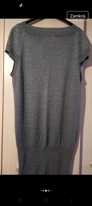 Kamizelka szara że srebrną nitką  L/XL Taranko