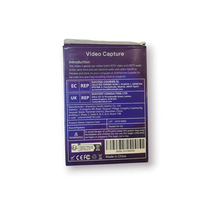 Placa Captura Vídeo HDMI para USB | Nova Selada