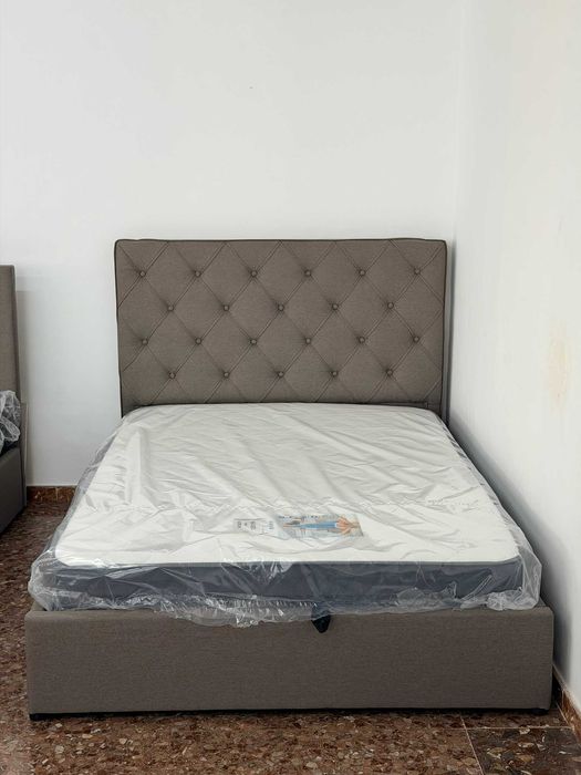 Cama com arrumação + cabeceira 135x190cm Envio gratis