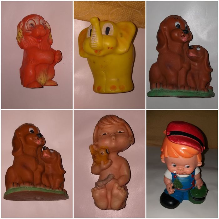 Bonecos de borracha com chiar antigos, anos 80/9064738227564162121