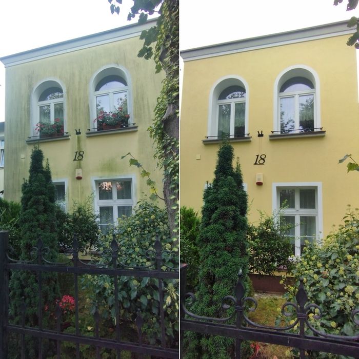 Mycie, czyszczenie elewacji, kostki, dachu. Wycena GRATIS