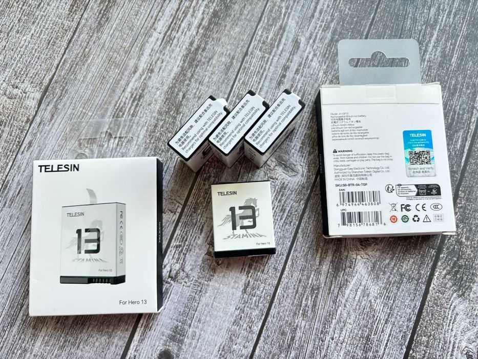 Акумулятор TELESIN GoPro 13/12/11/10/9/8/7 запасна батарея аккумулятор