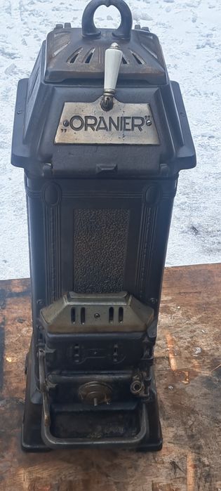 Piec kominkowy Secesyjny Piecyk  żeliwny piekna koza