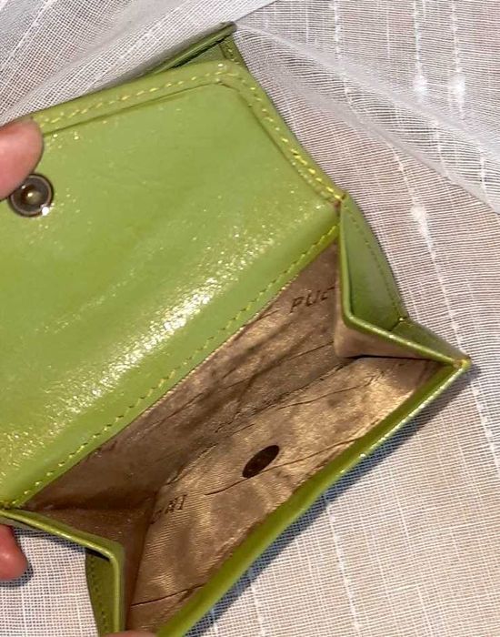 Б/у женский кожаный кошелек Puccini 9х9 см