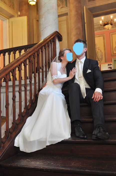 Suknia ślubna- muślinowa, Ivory