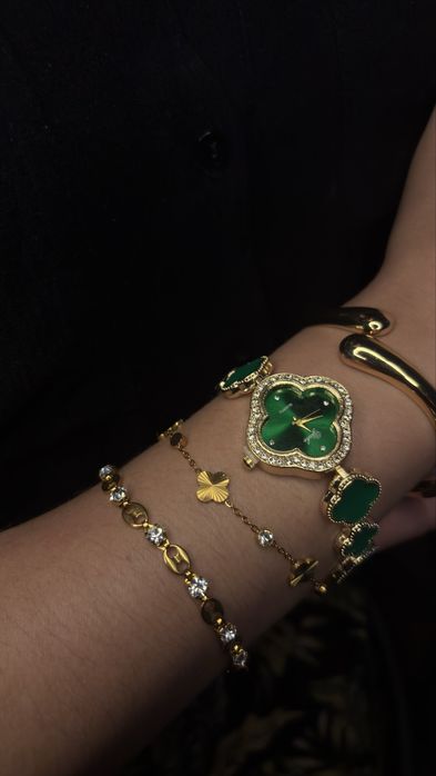 Conjunto verde colar e brincos