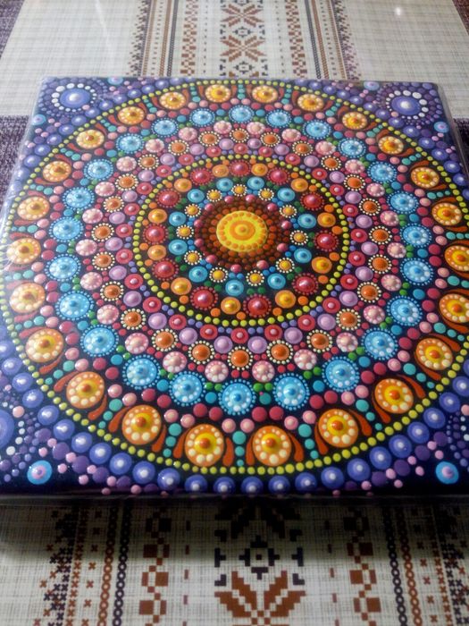Картина мандала Вальс цветов 15х15 Hand made