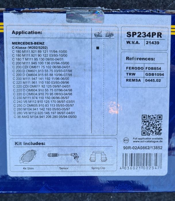 Peças/filtros novos Mercedes W202 multi válvulas
