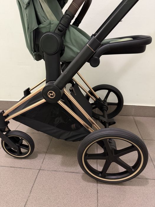 Коляска 2 В 1 Cybex Priam Leaf Green, Шасі Rosegold