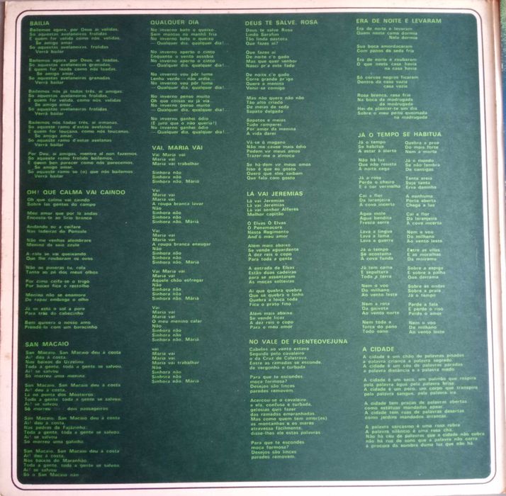 José Afonso	- - - - -		Contos Velhos, Rumos Novos	- - - - -	LP