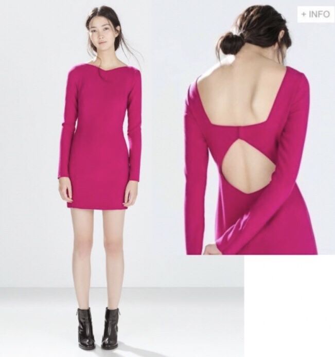 Sukienka mini fuksja różowa zara