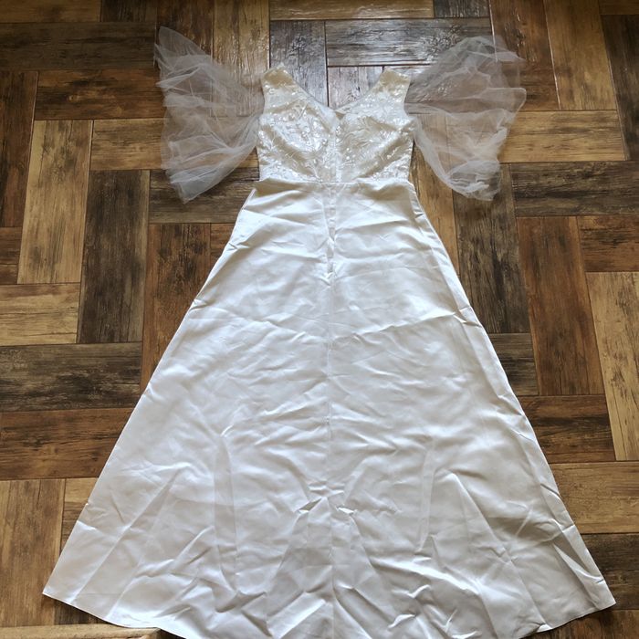 Весільна сукня shein рукава фатинові а-силуету m. весельне плаття.