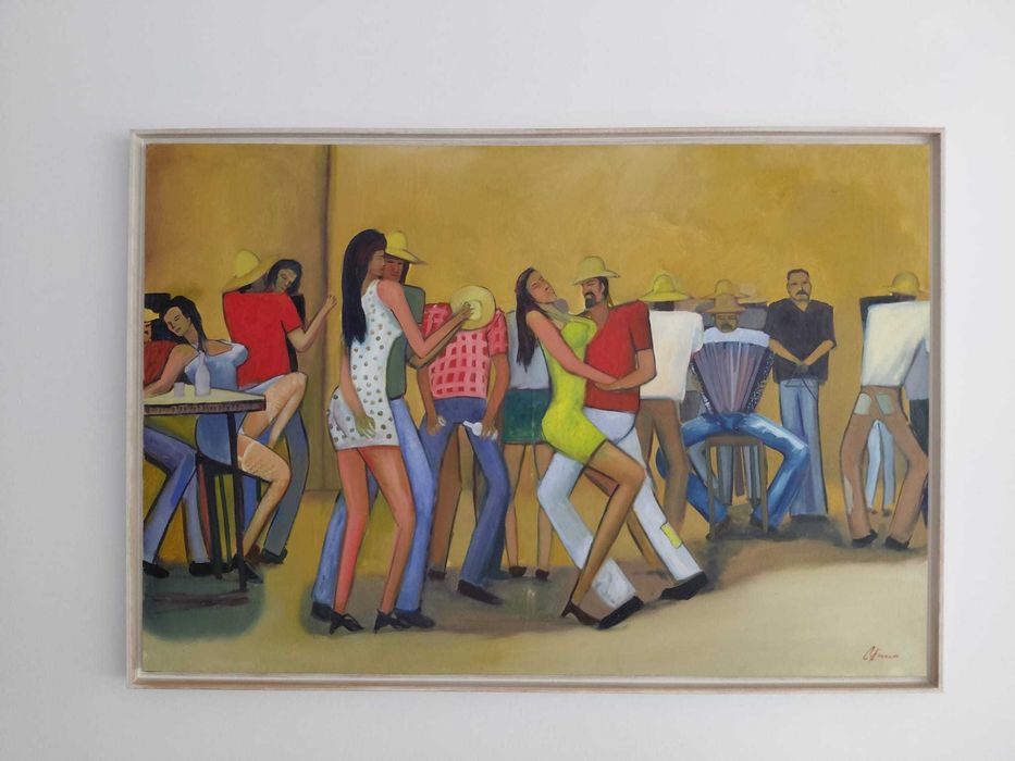 VENDO Pintura a óleo "Roda de Samba", apenas 45 EUR!!!