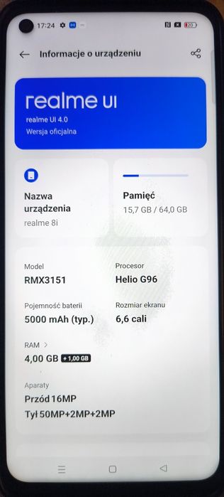 Smartfon Realme 8i 4/64GB Space Black